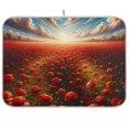 thumbnail image 1 of Red Poppies Dish Drying Mat Dish Drainer Rack Mats Water Absorbent Non-Slip Easy Clean Heat Resistant for Kitchen Counter, 1 of 8