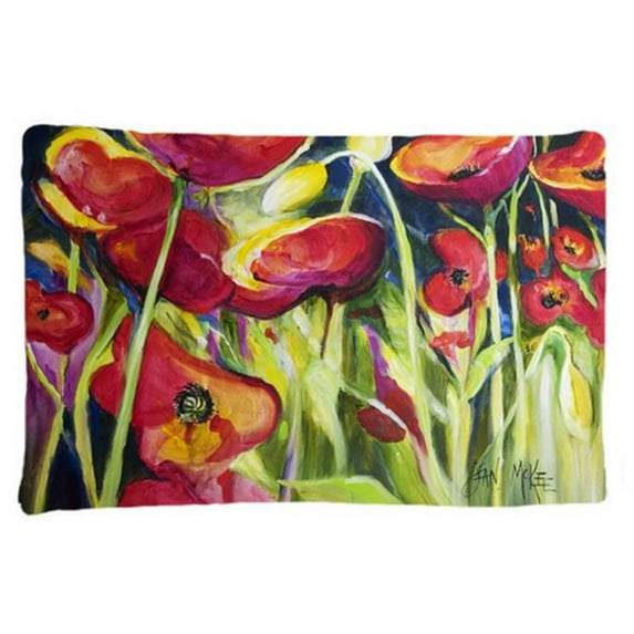 Red Poppies Fabric Standard Pillowcase