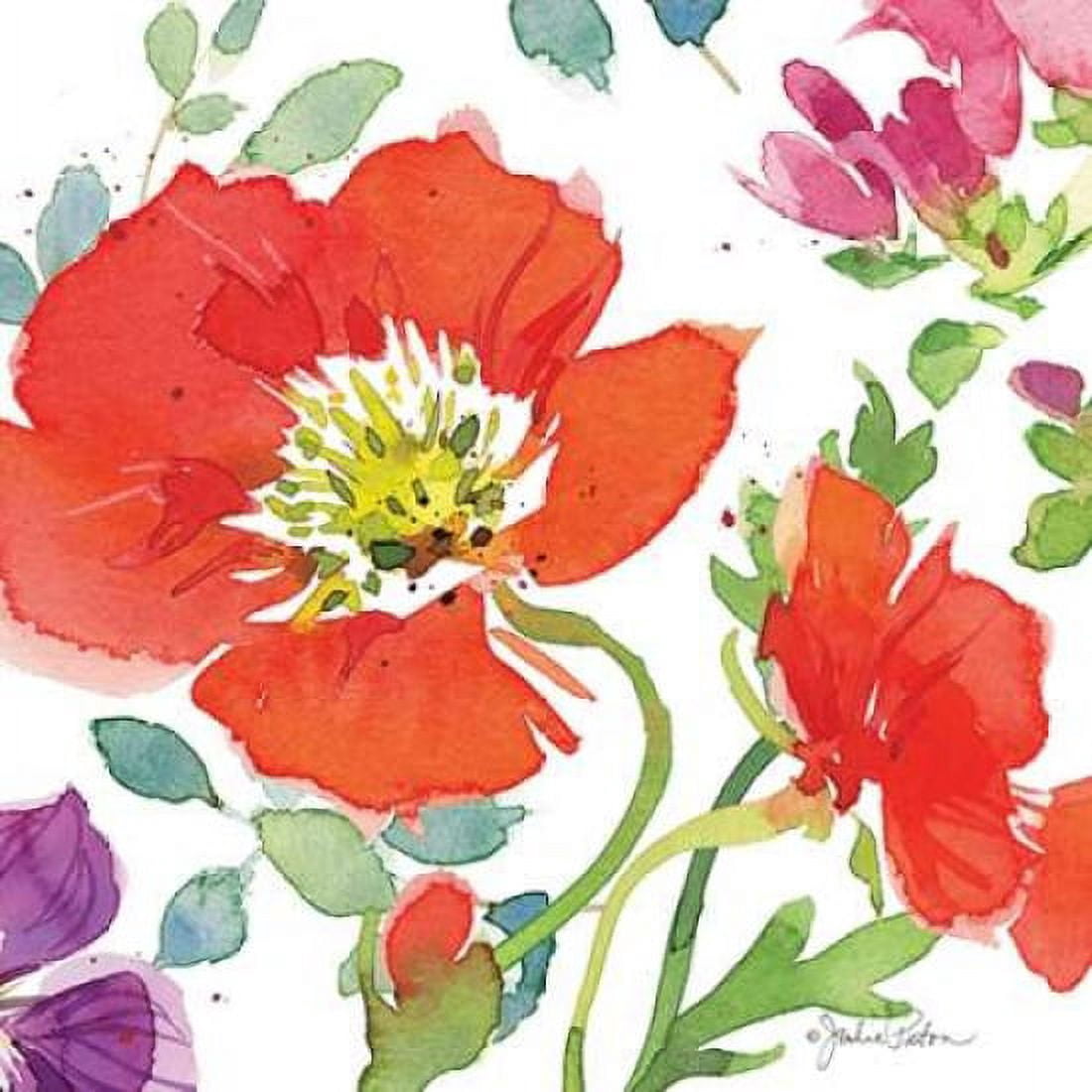Red Poppies III Canvas Art - Julie Paton (24 x 24)