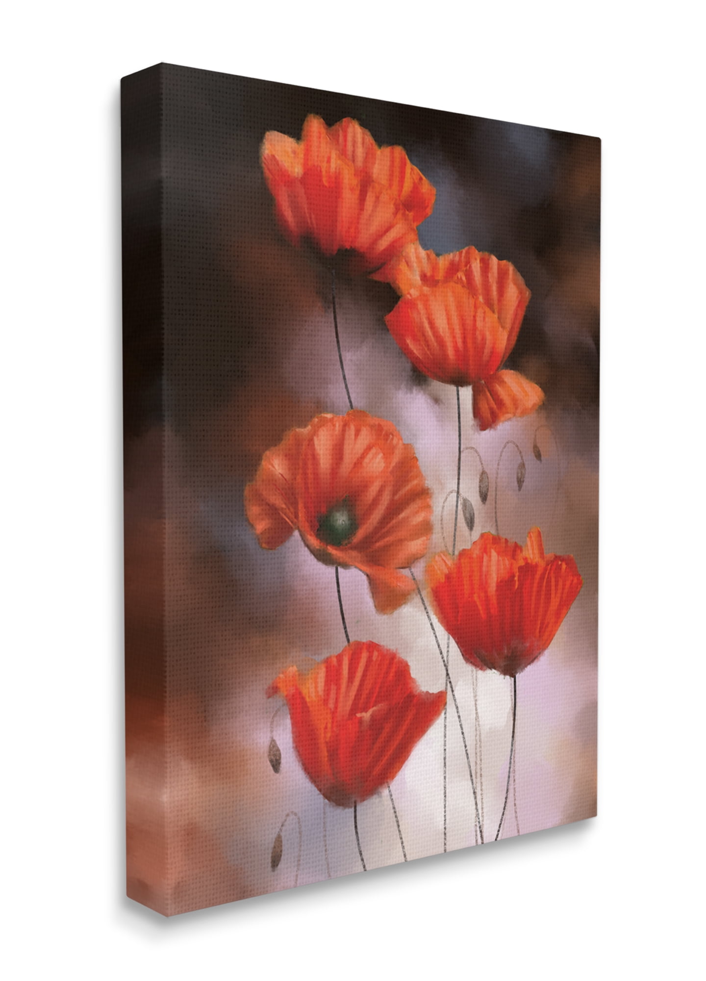 Red Poppies Rising Vibrant Floral Blossoms 36 in x 48 in Painting Canvas Art Print, by Stupell Home Décor