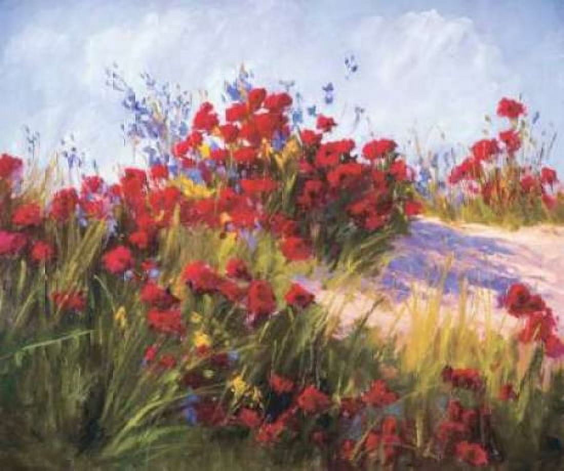 Red Poppies and Wild Flowers Canvas Art - Brigitte Curt (24 x 24)