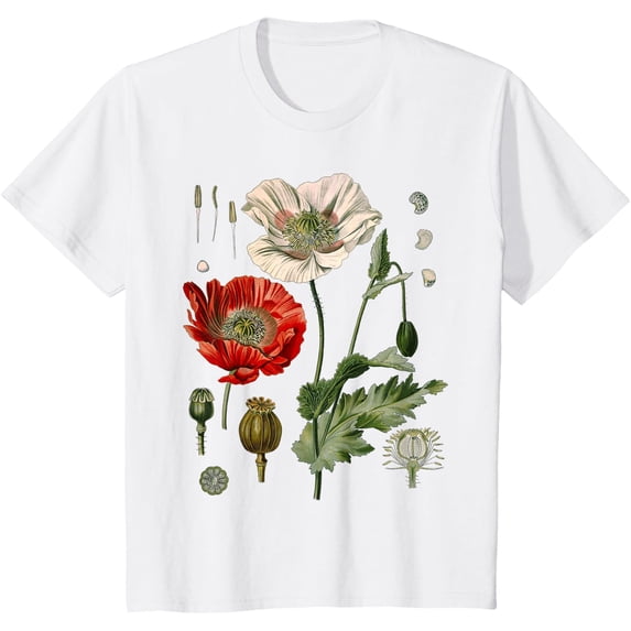 Red Poppy Botanical Poppies Red Poppy T-Shirt