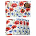 thumbnail image 1 of Red Poppy Floral Placemats Set of 6 Summer Wildflowers Blue Garden Place Mats Indoor Wipeable Table Mats Washable Cloth Dining Table Placemats for Kitchen Holiday Party Home Decor 13x19 Inch, 1 of 9