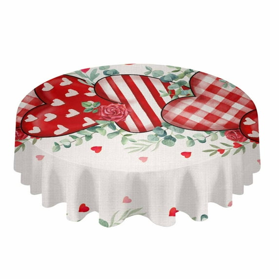 Red Poppy Flower Meadow Round Tablecloths for Dining Table Waterproof Table Cover for Kitchen Living Room