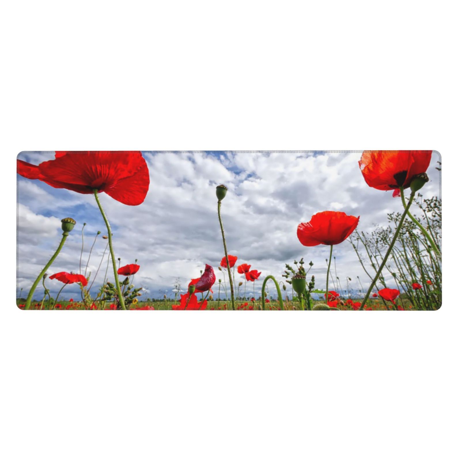 Red Poppy Flower Printed Mousepad Large Mouse Pad Desk Pad Computer