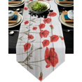 thumbnail image 1 of Red Poppy Flower Table Runner Party Wedding Champagne Decoration Table Runners Dining Room Restaurant Table Gadget, 1 of 5