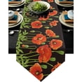 thumbnail image 1 of Red Poppy Flower Table Runner Party Wedding Champagne Decoration Table Runners Dining Room Restaurant Table Gadget, 1 of 5