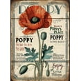thumbnail image 1 of Red Poppy Flower Vintage Aluminum Sign 5.5x8 IN Red Wall Art Elegant Poppy Red Flower Wall Art Pretty Abstract Floral Pictures, 1 of 6