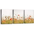thumbnail image 1 of Red Poppy Flowers Canvas Wall Art Print Poppy Field Painting Wall Decor for Living Room Home Decoration Rustic Scenic Gallery Wrapped Posters and Prints Ideal Gifts - 12" x 16" x 3 Panels, 1 of 6