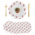 thumbnail image 1 of Red Poppy Flowers Round 13 Inch Placemats Set of 6, Spring Gray Eucalyptus Leaves Rustic HeatResistant Non Slip Place Mats for Dining Table, Wipeable Braided Kitchen Table Mats for Housewarming, 1 of 9