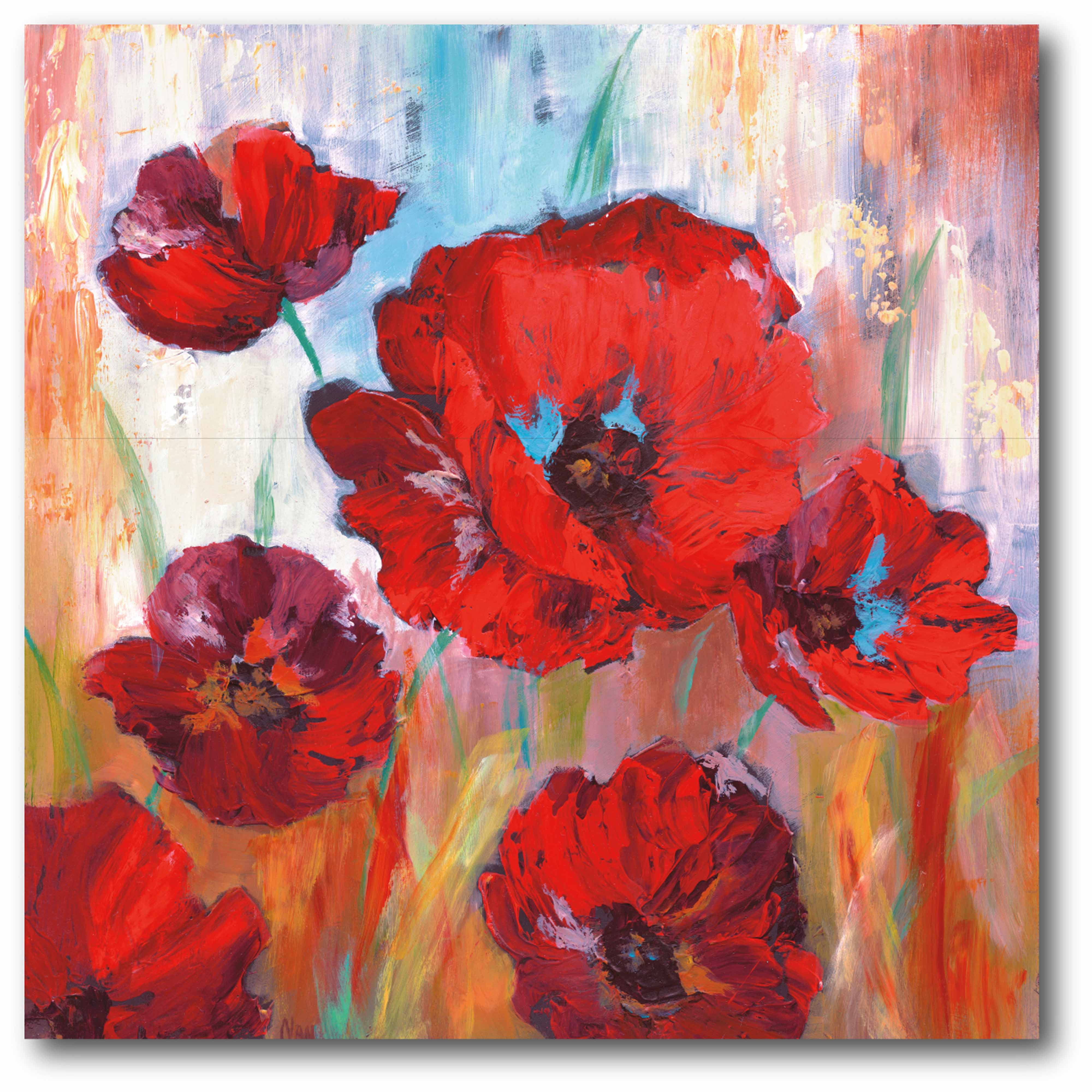 【THE MUSEUM VISITOR】 PAINTING ART PRINTED DUST BAG 01 RED Red Poppy Gallery-Wrapped Canvas Wall Art, 16x16 - Walmart.com