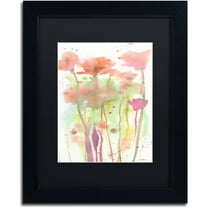 "Red Poppy Impressions" Canvas Art by Sheila Golden Black Matte, Black Frame