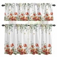 thumbnail image 1 of Red Poppy Kitchen Curtains Sets for Windows 24 Inch Length, Spring Farmhouse Country Flower Leaf Plant Rod Pocket Window Treatments Tier Curtains and Valances Set for Bedroom/Bathroom, 1 of 8