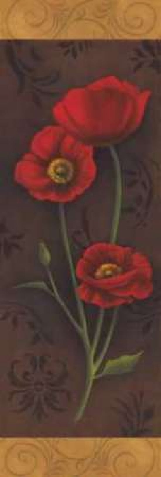 Red Poppy Panel I Canvas Art - Jordan Gray (12 x 36)