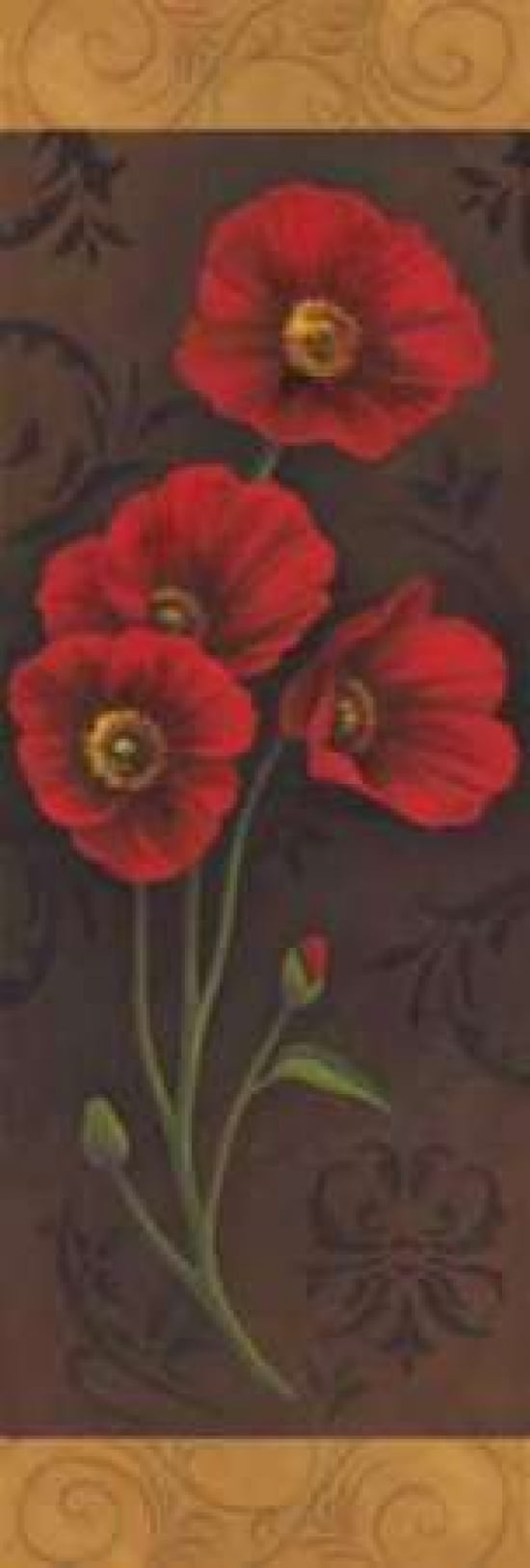 Red Poppy Panel II Canvas Art - Jordan Gray (12 x 36)