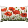 thumbnail image 1 of Red Poppy Pillow Covers 12 x 20 Inch Spring Flowers Rustic Linen Throw Pillow Covers 12x20 Inch for Sofa Couch Decoration, 1 of 1