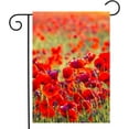 thumbnail image 1 of Red Poppy Poppies Field Meadow Sunlight Spring Summer Scene Landscape Garden Yard Flag 12"x 18" Double Sided Polyester Welcome House Flag for Patio Lawn Outdoor Home Decor, 1 of 6