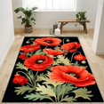 thumbnail image 1 of Red Poppy Rug 4x6 ft = 120x180 cm Washable Rug, 1 of 5