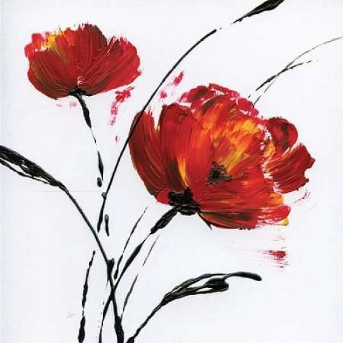 Red Poppy Splash I Canvas Art - Nan (24 x 24)