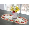thumbnail image 1 of Red Poppy on Ivory Table Runner (14"x27"/ 15"x34"), 1 of 5