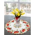 thumbnail image 1 of Red Poppy on Ivory Table Topper, Doily (23 / 33" Round), 1 of 2