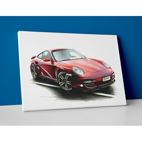 Red Porsche 911 Poster or Canvas Wall Art