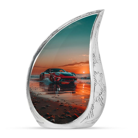 Red Porsche Urn For Human Ashes Adult Male Large - Cremation Urn For Human Ashes Adult Female - decorative memorial ashes - 10 inch