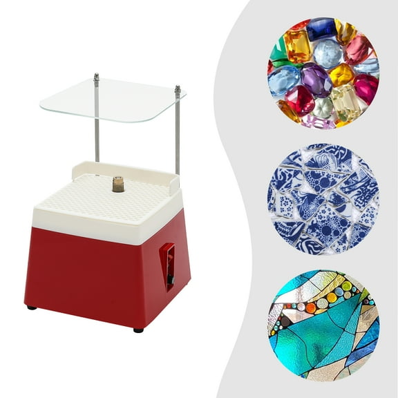 Red Portable Mini Stained Glass Grinder Diamond Glass Art Grinding Tools 110V