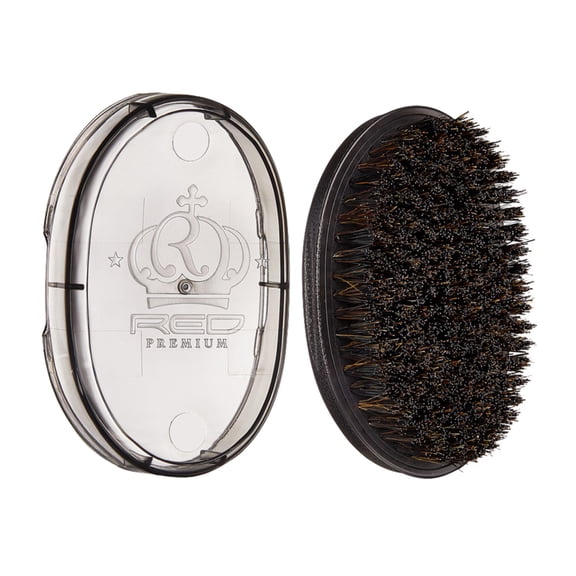 Red Premium Pocket Wave Bow Wow Curved Palm Brush (Medium)