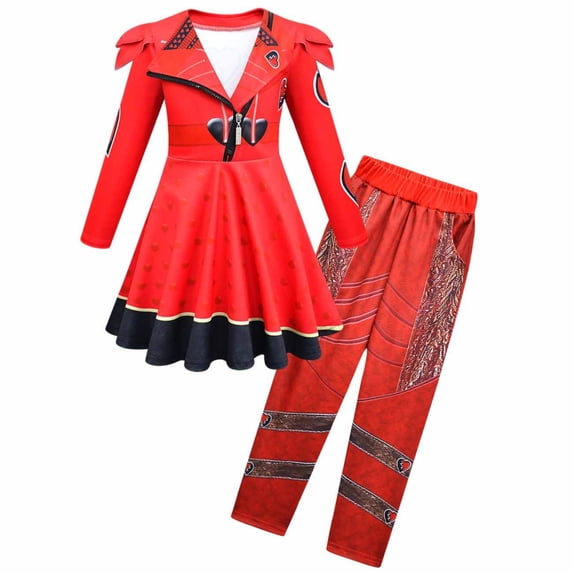 Red Princess Dress Rise Red Halloween Cosplay Costume Set, Dress and Pants Outfit, Halloween Cosplay Dress Up for Birthday Party