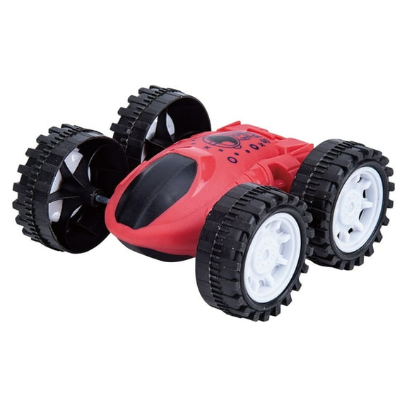 Red Printing Frictional Toy Car For Children 360° Rotating Stunt Off-Road Vehicle With Shock Absorbing Abs Plastic