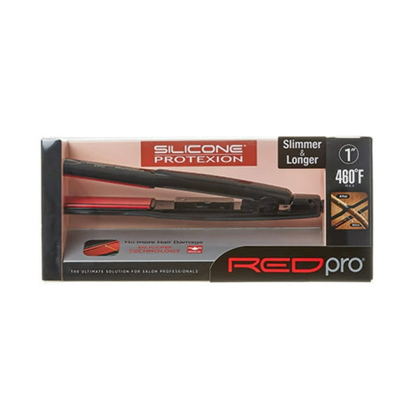 Red Pro Hair Straightener Silicone Protexion Flat Iron 1 Inch, Adjustable Temperature Setting, Ultra Thin, Lightweight, Suitable for All Hair Types