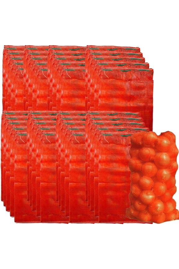 Red Produce Bags,Reusable Produce Bags,Onion Bag Mesh Bags,Breathable Corn Storage Bags,Poultry Mesh Bags,for Garden Produce Fruits Vegetables (50 Pack)