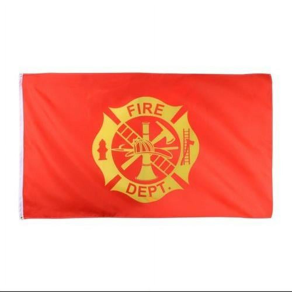 Red Public Safety FIRE DEPT Flag with Emblem 3' x 5'