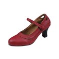 thumbnail image 1 of Red Pumps Closed Toe Heels for Women Modern Dance Shoes Indoor Dance Shoes Friendship Dance Square Dance Shoes National Standard Dance Shoes, 1 of 5