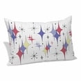 thumbnail image 1 of Red Purple Diamond Pillow Covers, Linen Long Throw Pillow Case, Modern Geometric Middle Century Retro Holiday Pillow Protector Decorative Cushion Cover for Living Room/Bedroom 12" x 20", 1 of 8