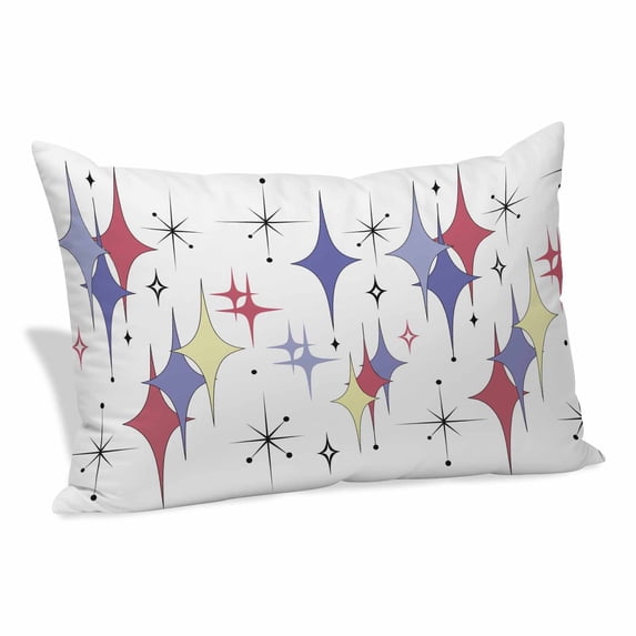 Red Purple Diamond Pillow Covers, Linen Long Throw Pillow Case, Modern Geometric Middle Century Retro Holiday Pillow Protector Decorative Cushion Cover for Living Room/Bedroom 12" x 20"