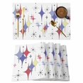 thumbnail image 1 of Red Purple Diamond Placemats Set of 4, Modern Geometric Middle Century Retro Placemats for Dining Table, Place Mats for Kitchen Tabletop, Waterproof Wipeable Dining Table Mats Set, 1 of 9