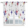 thumbnail image 1 of Red Purple Diamond Swag Valances for Windows 2 Pack, Kitchen Window Curtains 36 Inch Length, Modern Geometric Middle Century Retro Privacy Swag Curtains for Living Room/Bathroom 36"x36", 1 of 8