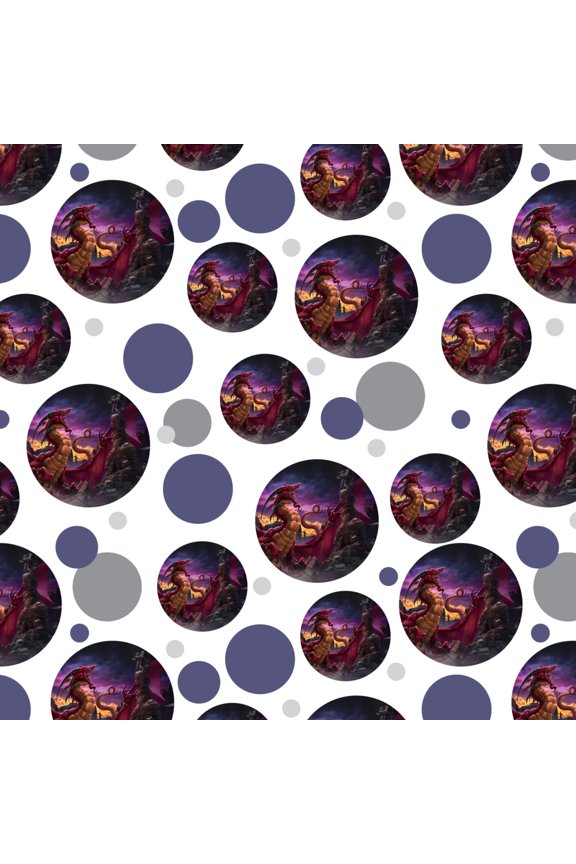 Red Purple Horned Dragon Unleashed Wizard Fantasy Premium Gift Wrap Wrapping Paper Roll