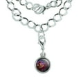 thumbnail image 1 of Red Purple Horned Dragon Unleashed Wizard Fantasy Silver Plated Bracelet with Antiqued Charm, 1 of 5