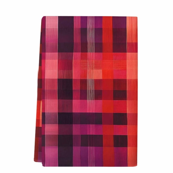 Red Purple Microfiber Kitchen Towel, Modern Striped Plaid Abstract Oil Painted Soft Absorbent Dish Towels, Quick Drying Washable Dishcloths for Kitchen Cleaning, Drying Dishes, 18x28 Inches