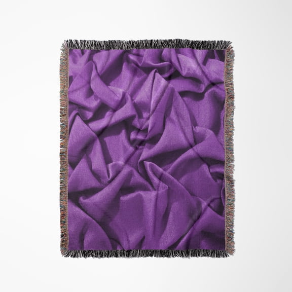 Red Purple Ruffles, Woven Blanket