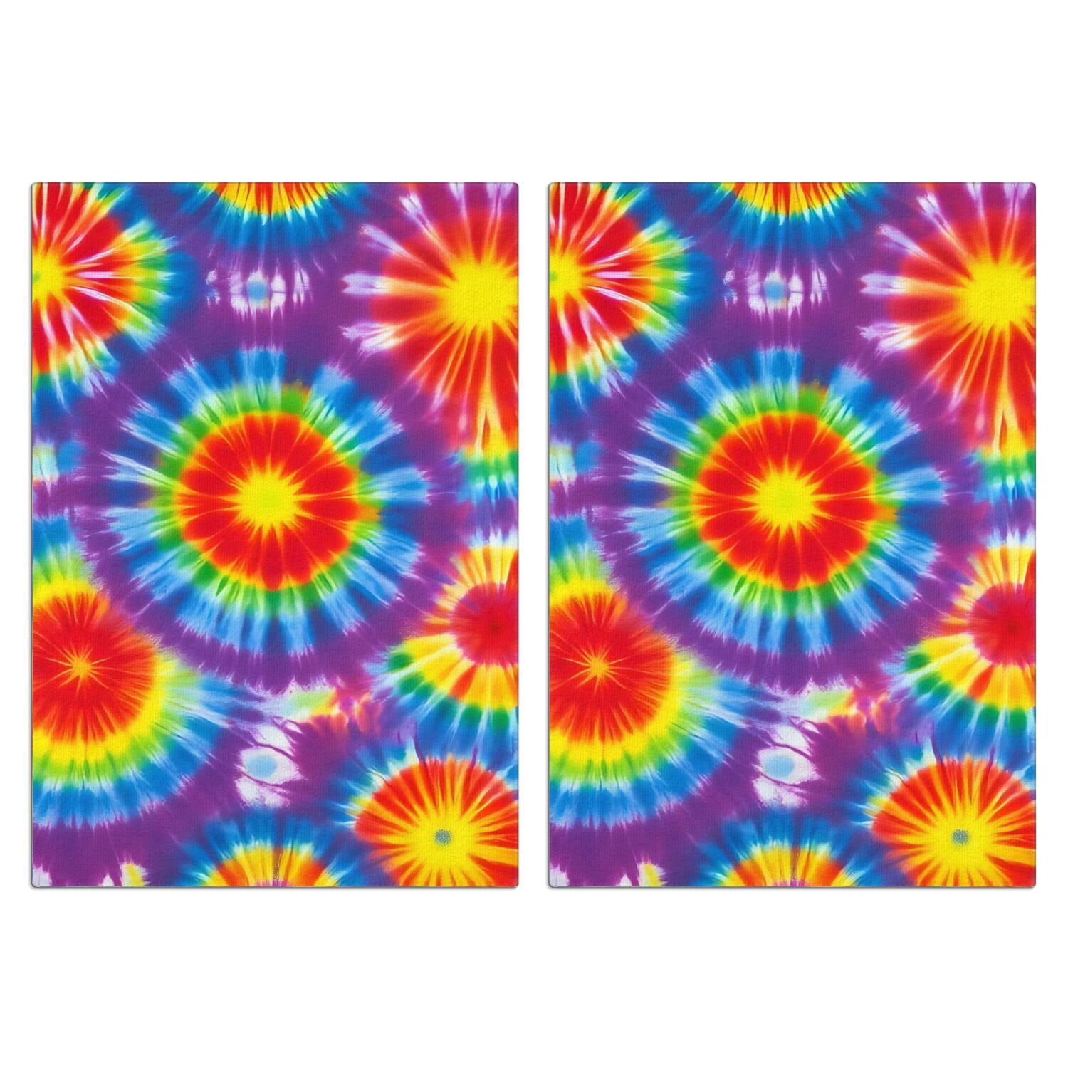 Red and Purple Tie Dye Pattern Kitchen Towels Set Of 2, Microfiber ...