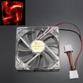Red Quad 4LED Light Neon Clear 120mm PC Computer Case Fan Mod