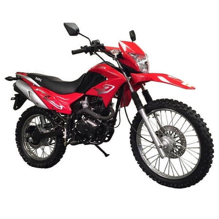 Red - RPS Hawk 250cc Motorcycle 5-Speed Manual Transmission Street Bike Big 21"/18" Tires