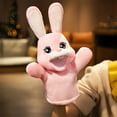 thumbnail image 1 of Red Rabbit Hand Puppet Toy - 13.7 Inch Plush for Storytelling & Role Play, Educational Pretend Play for Kids, Easter Gift Idea Pink, 1 of 6