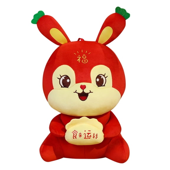 Red Rabbit Plush Doll Stuffed Animal Toy Soft Comfortable Sleeping Doll Embroidery Bunny Toy Home Decors Baby Gift