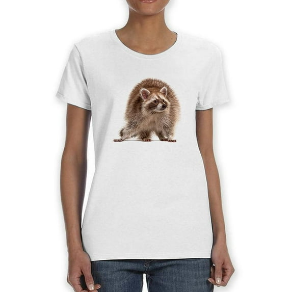Red Raccoon Standing T-Shirt Women -Image by Shutterstock, Female 3X-Large