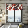 thumbnail image 1 of Red Raccoon and Face Valance Curtains 54"x18" Rod Pocket for Kitchen Living Room Windows Farmhouse Decor, 1 of 6